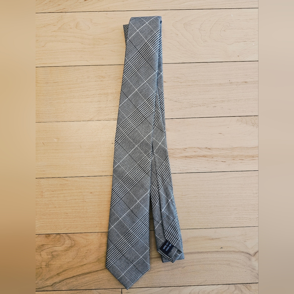 Tie Bar Glen H. Plaid grey 2.5" modern tie